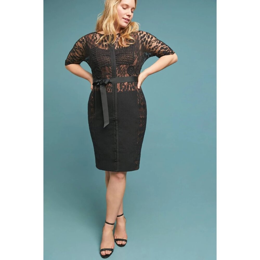 NWT Anthropologie Beguile by Byron Lars Carissima Sheath in Black Dress 16